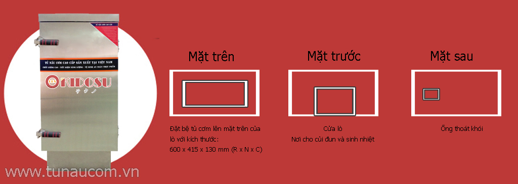 xây lò đặt tủ cơm đun củi