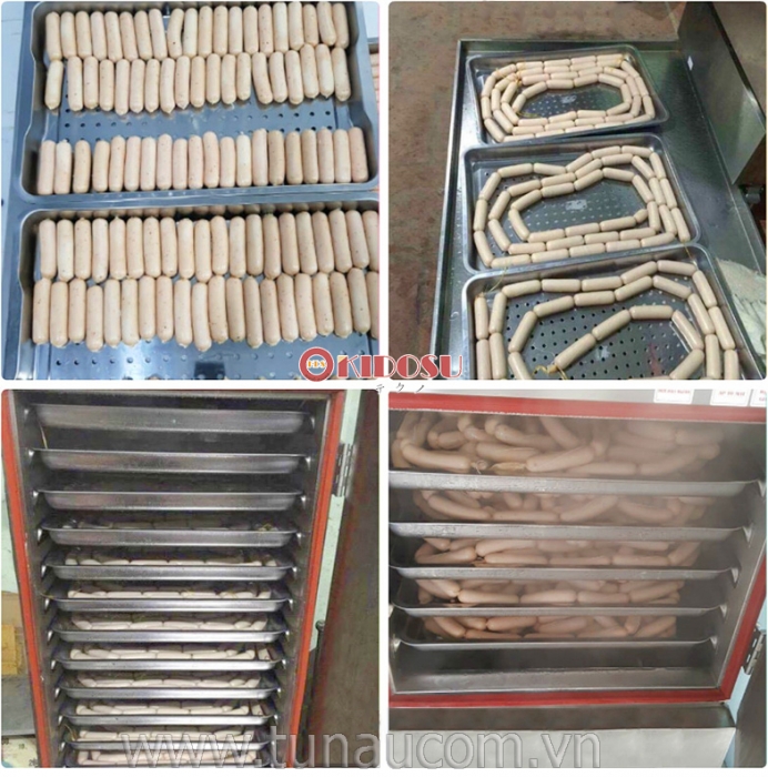 Tủ Hấp Xúc Xích 6 Khay Gas Điện Tử Kidosu